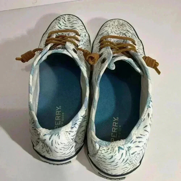 Sperry Top Sider STS95229 white Blue canvas sneakers Women’s size 10 - Picture 5 of 8